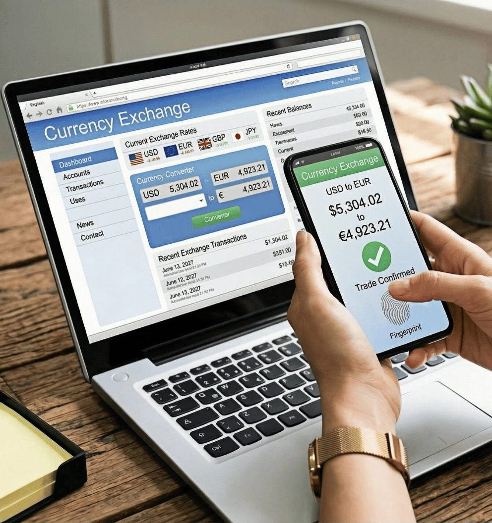 Valutawissel specialist positie illustratie